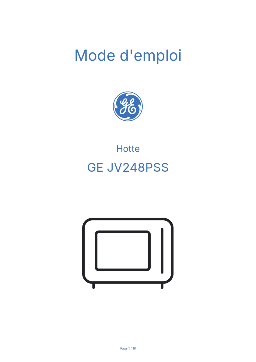 Image de la première page du manuel de l'appareil JV248PSS