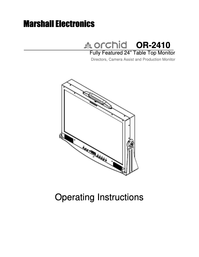Image de la première page du manuel de l'appareil Orchid OR-2410