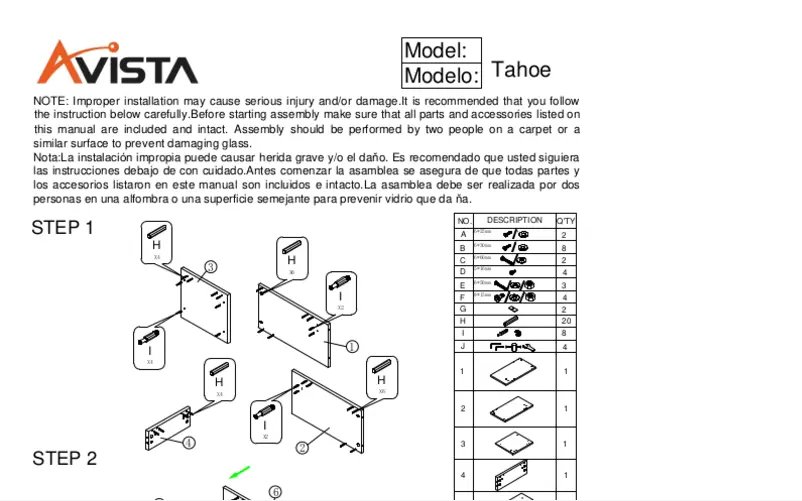 Imagen de la primera página del manual del dispositivo Tahoe
