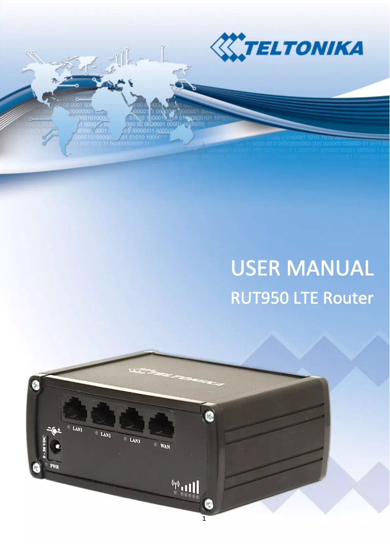 Page 1 de la notice Manuel utilisateur Teltonika RUT950