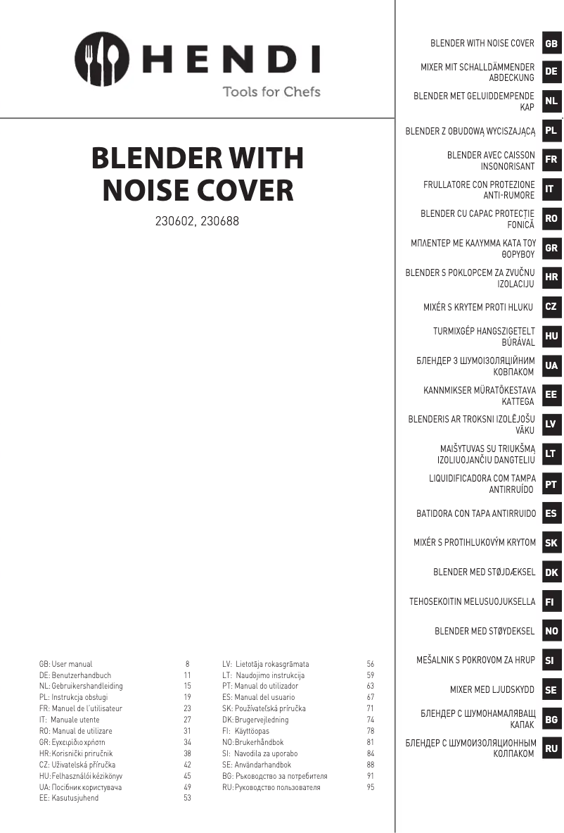 Page n°1 - Manuel utilisateur Hendi 230602