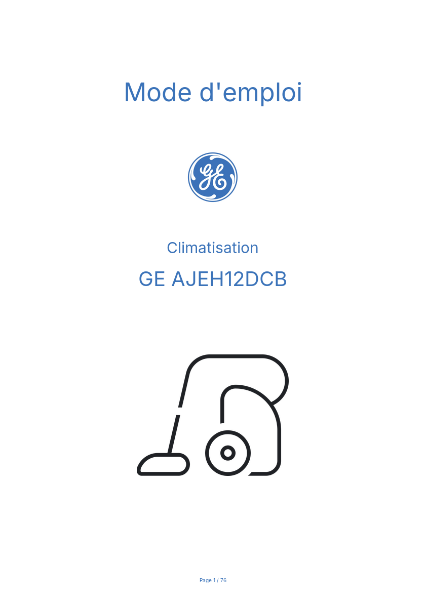 Page n°1 - Mode d'emploi GE AJEH12DCB