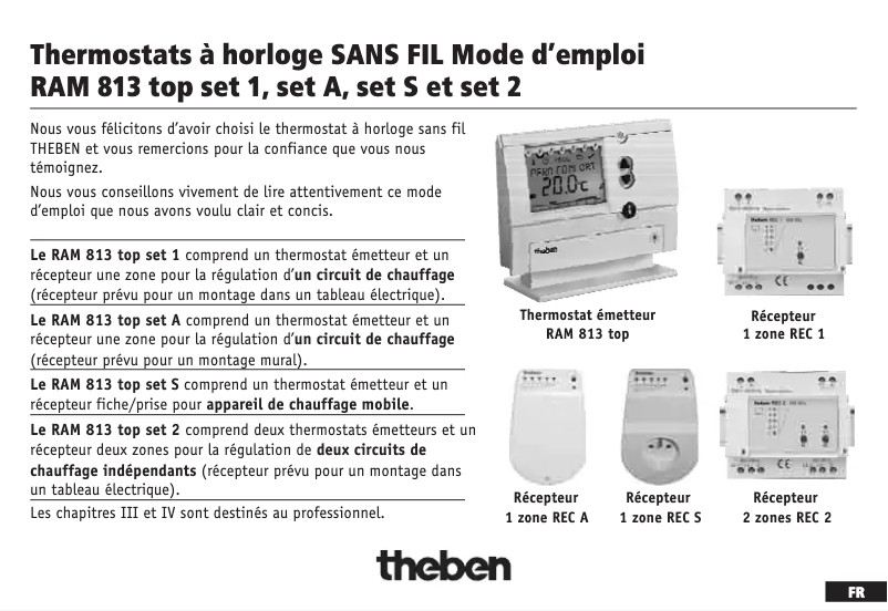 Page n°1 - Manuel utilisateur Theben RAM 813 top set S