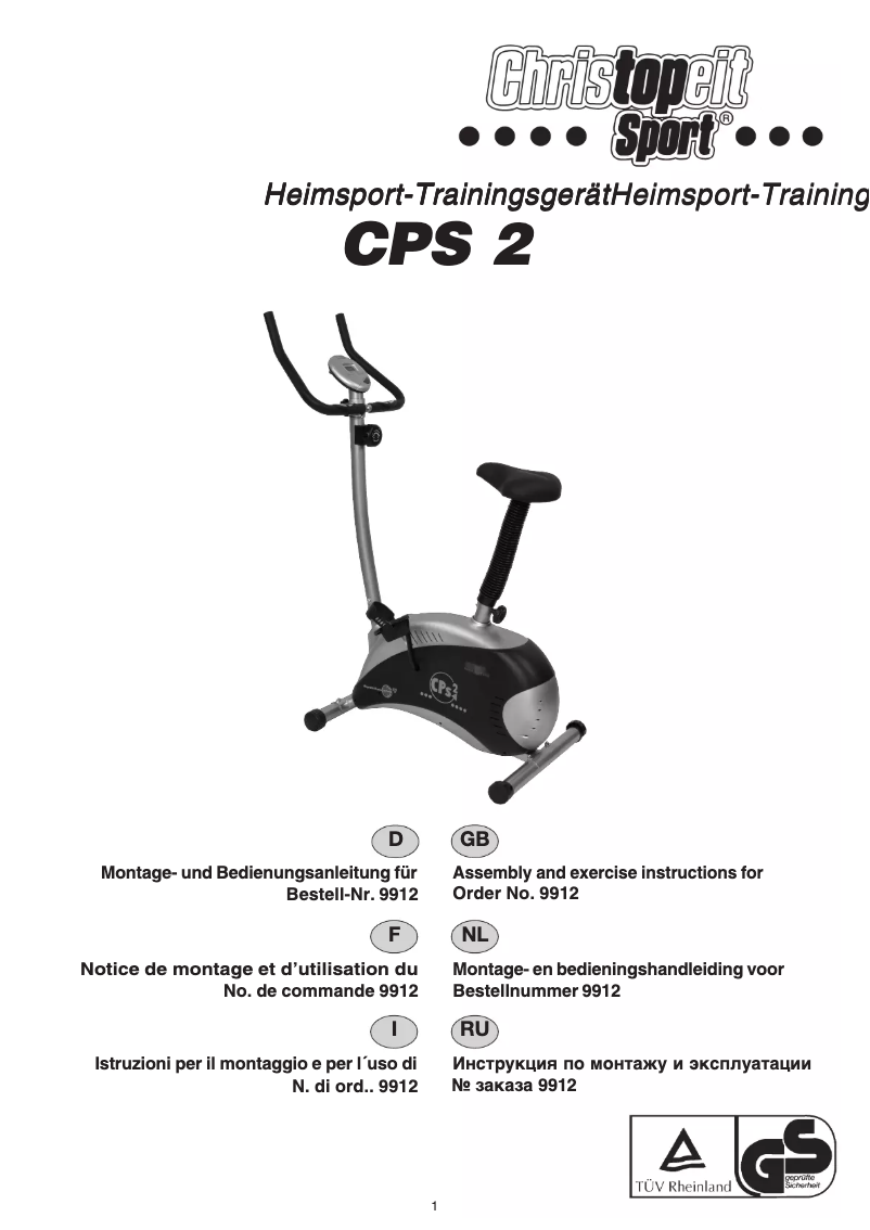 Page n°1 - Manuel utilisateur Christopeit CPS 2