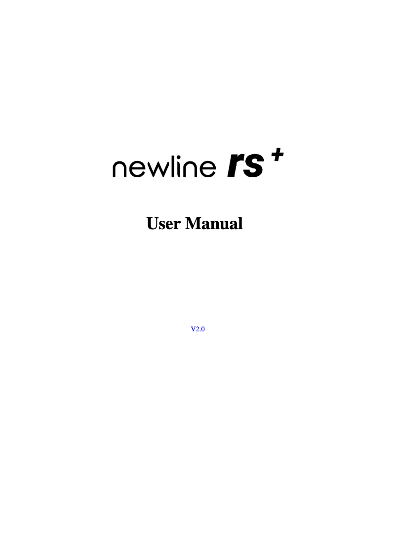 Page n°1 - Manuel utilisateur Newline TT-7519RS