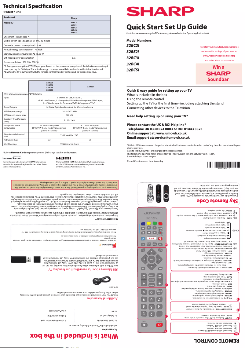 Page 1 de la notice Manuel utilisateur Sharp 32BC3I