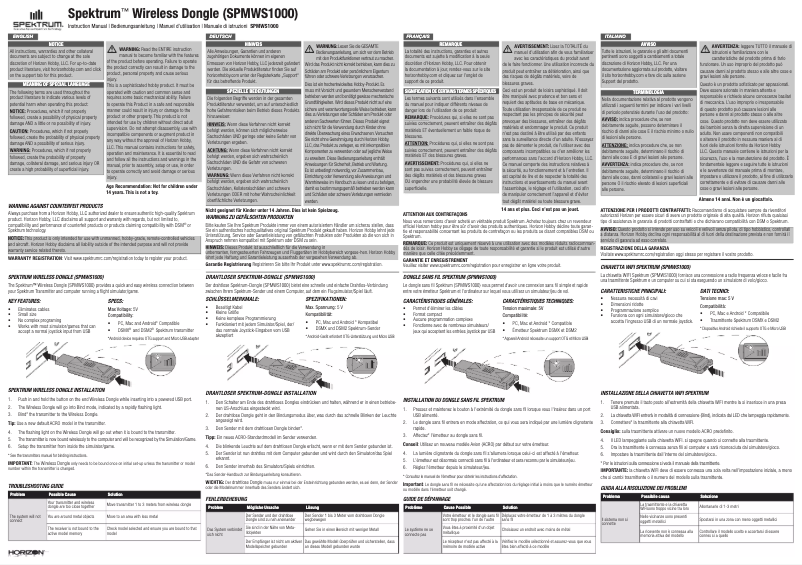 Page 1 de la notice Manuel utilisateur Spektrum SPMWS1000