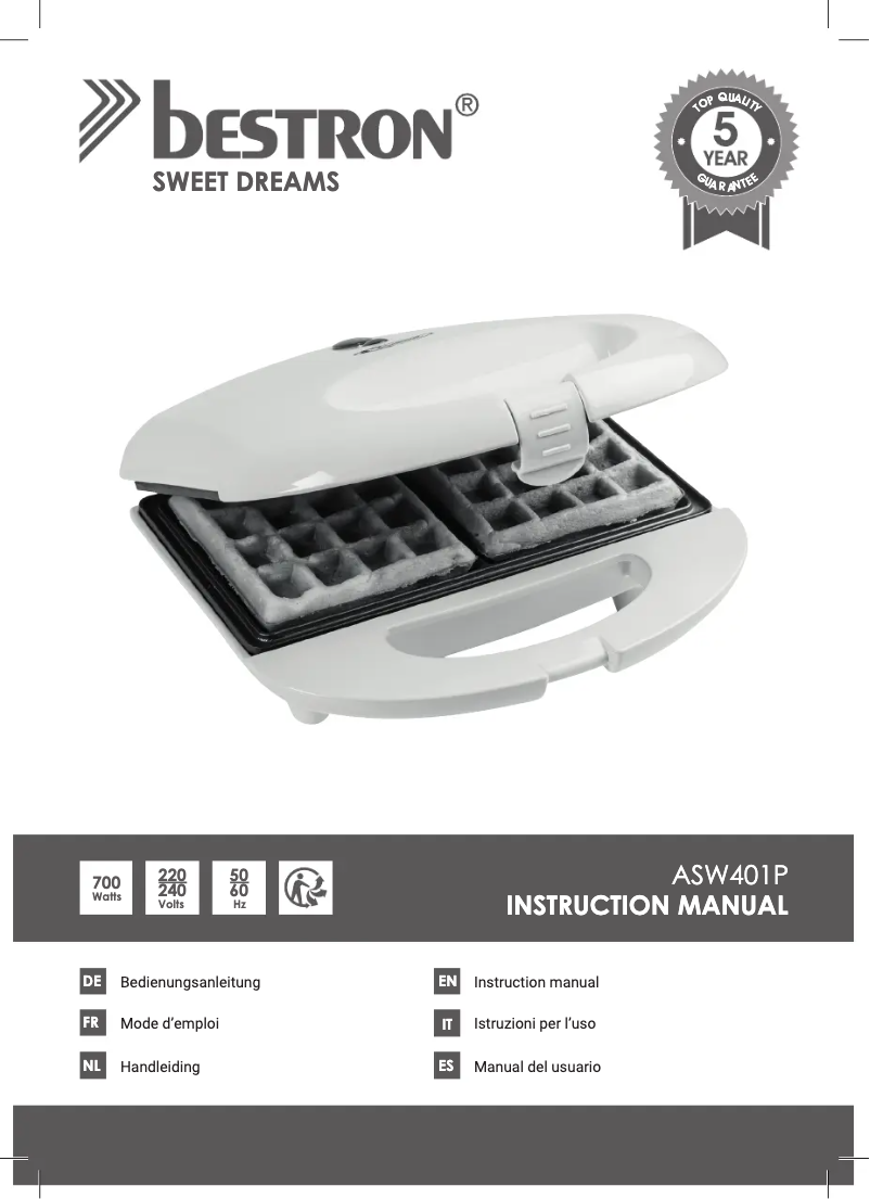 Page n°1 - Manuel utilisateur Bestron ASW401P