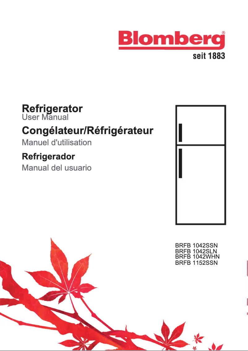 Page 1 de la notice Manuel utilisateur Blomberg BRFB 1042 SSN