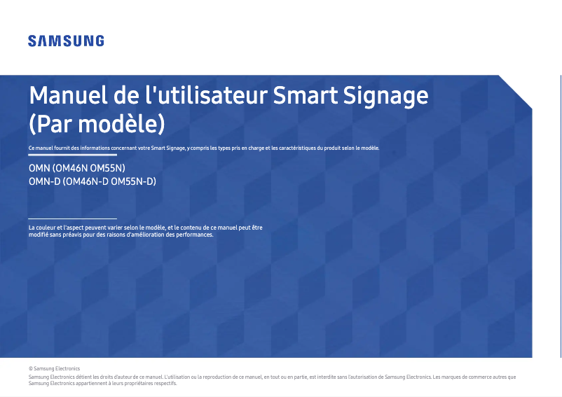 Page 1 de la notice Manuel utilisateur Samsung OM46N