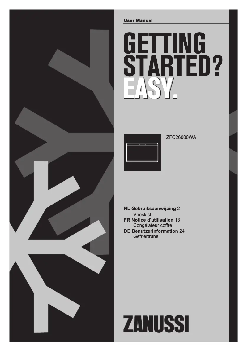 Page n°1 - Manuel utilisateur Zanussi ZFC 26000 WA