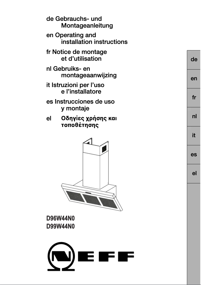Page n°1 - Manuel utilisateur Neff DSW 9944 N D99W44NO