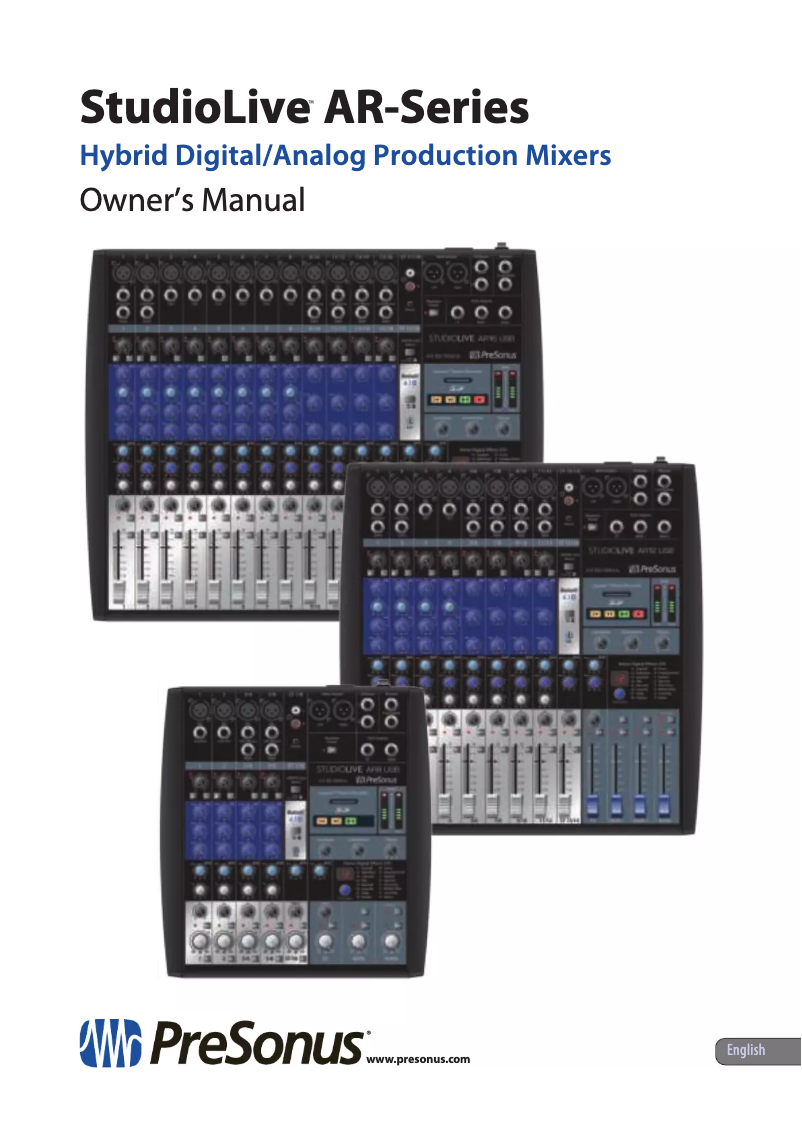 Page 1 de la notice Manuel utilisateur PreSonus StudioLive AR8
