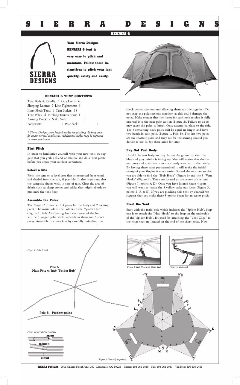 Página 1 del manual Manual de usuario Sierra Designs Benjari 6