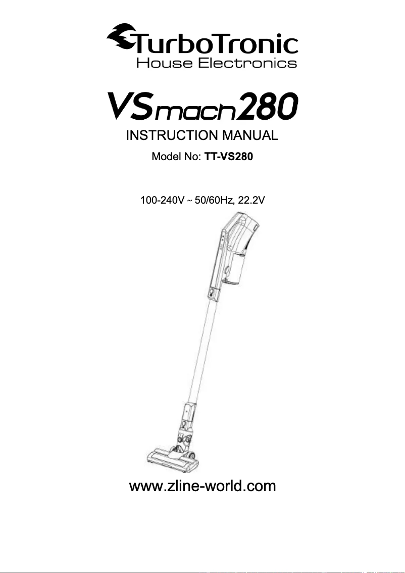 Page 1 de la notice Manuel utilisateur TurboTronic VSmach280 TT-VS280