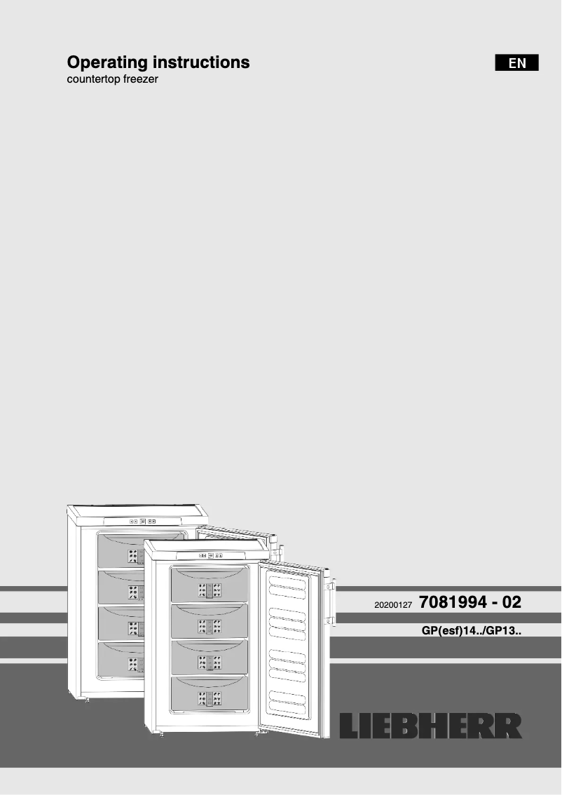 Page 1 de la notice Manuel utilisateur Liebherr GP 1376 Premium