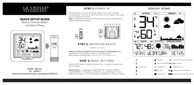 Página 1 del manual Guía de inicio rápido La Crosse Technology 308-1416-TBP