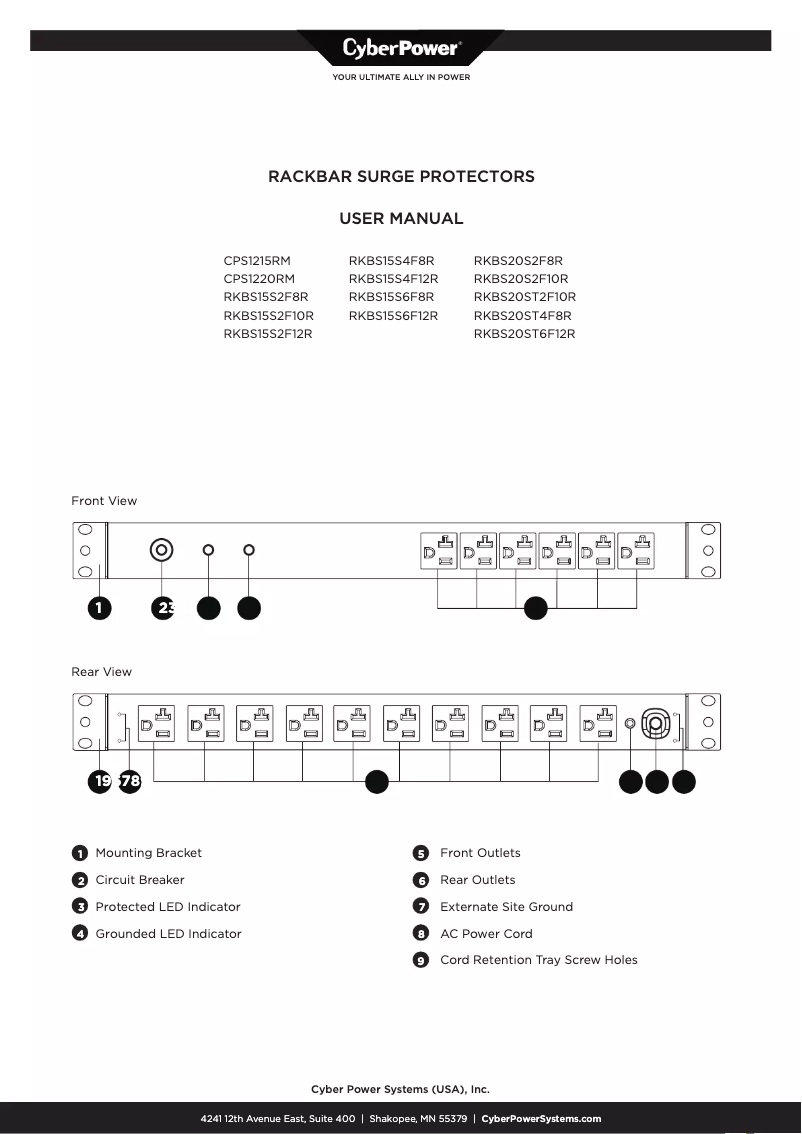 Page n°1 - Manuel utilisateur CyberPower CPS1220RM