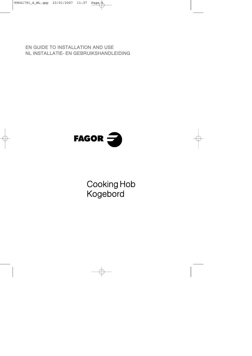 Page 1 de la notice Manuel utilisateur Fagor IFH 4R