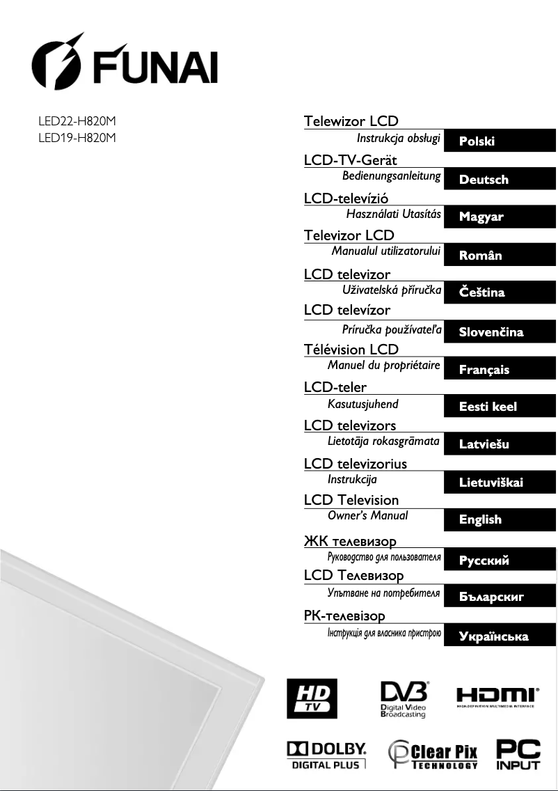Page n°1 - Manuel utilisateur Funai LED22H820