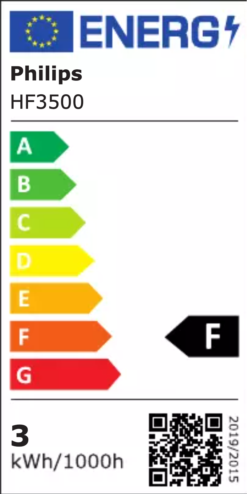 Page 1 de la notice Label énergétique Philips Wake-up Light HF3500