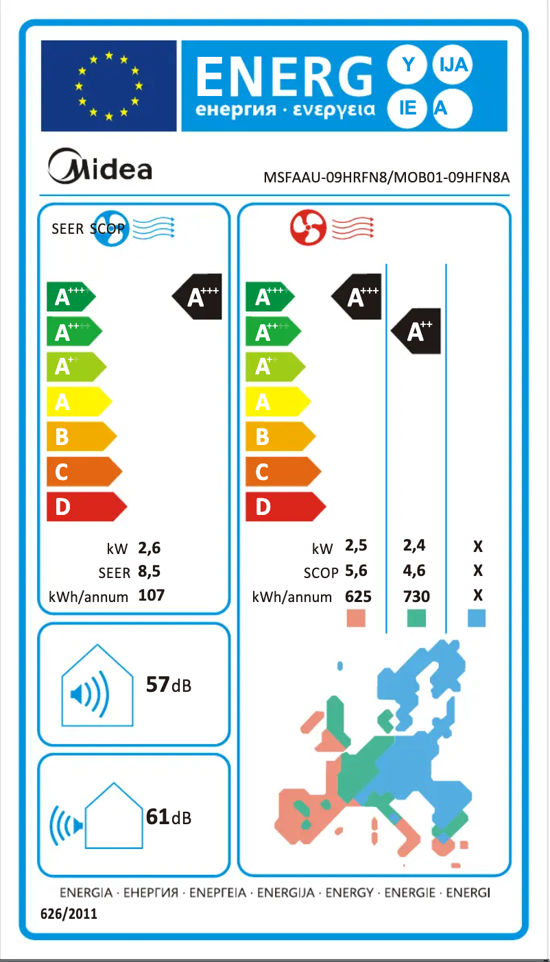Page 1 de la notice Manuel utilisateur Midea MOB01-12HFN8A