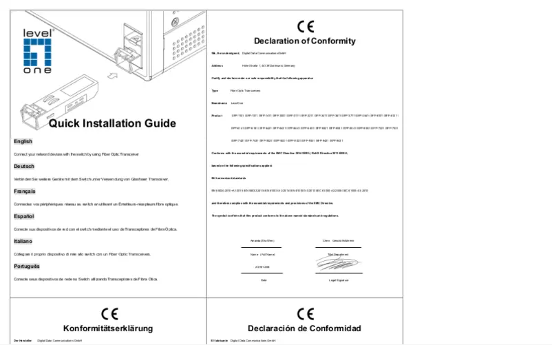 Page n°1 - Manuel utilisateur LevelOne SFP-4210