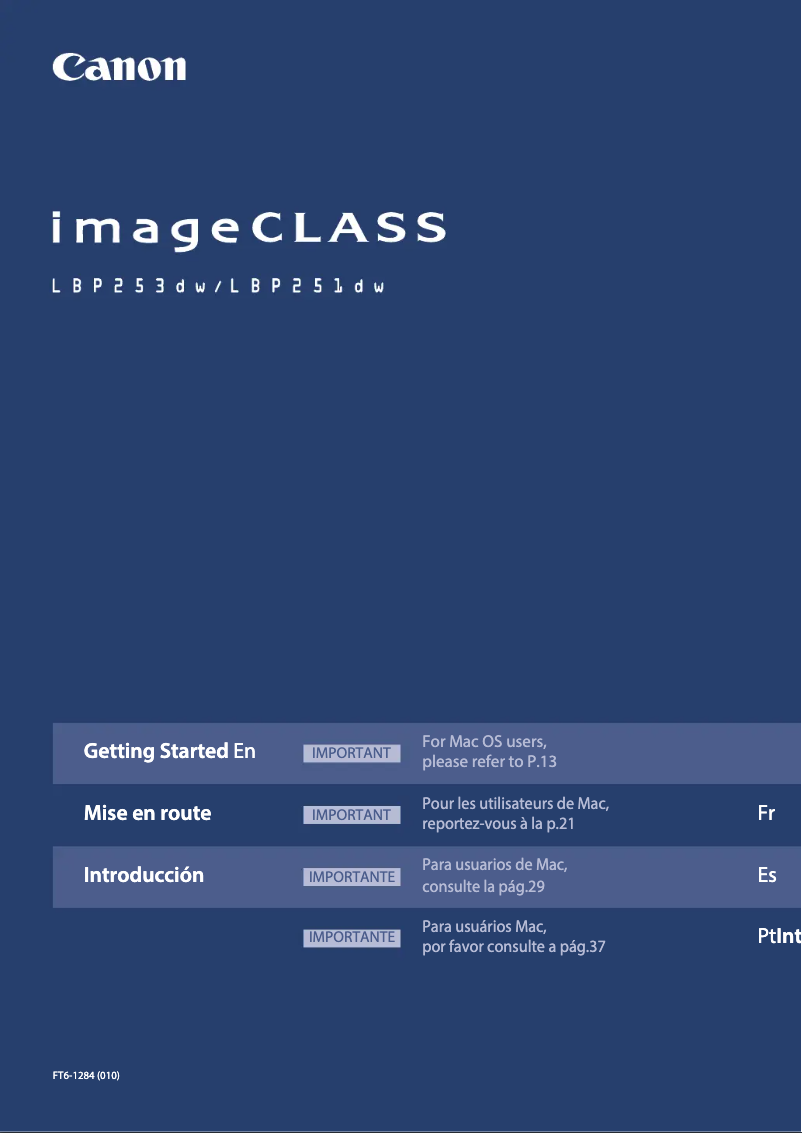 Page n°1 - Manuel utilisateur Canon imageCLASS LBP251dw