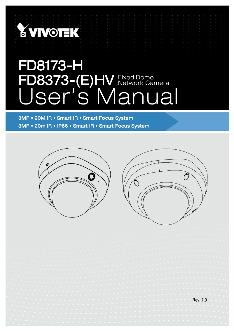 Page 1 de la notice Manuel utilisateur Vivotek FD8173-H