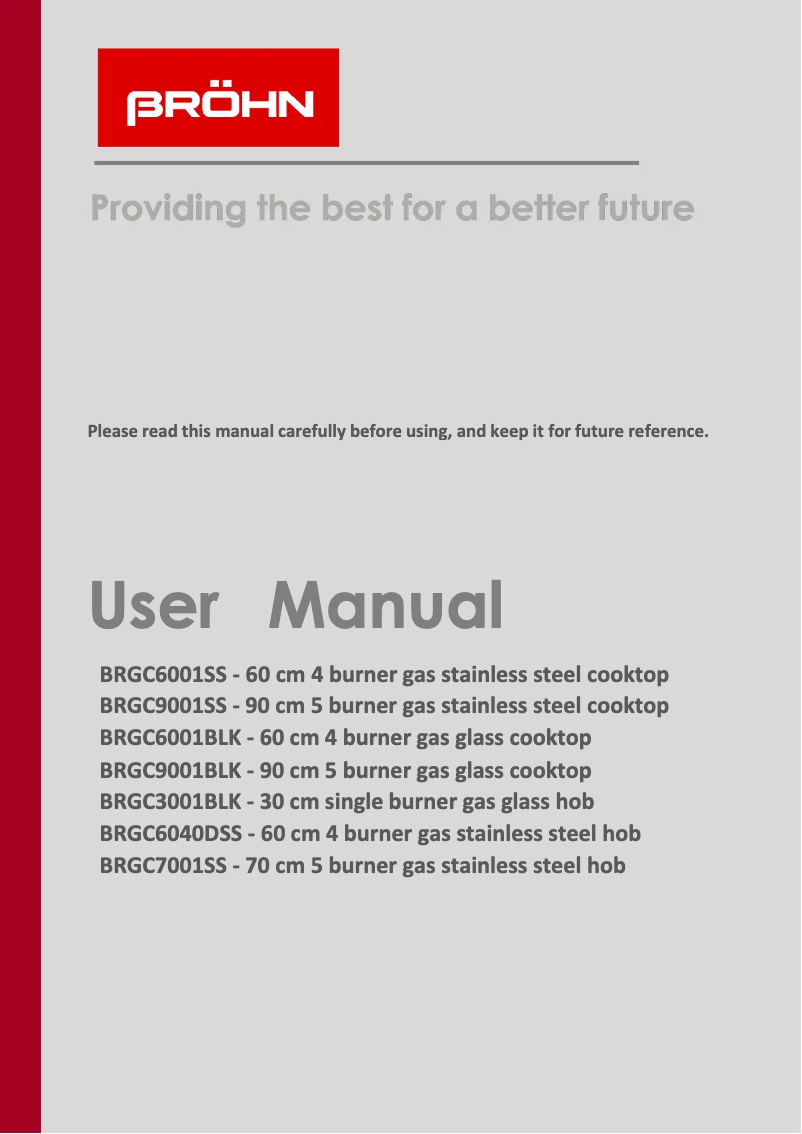 Page 1 de la notice Manuel utilisateur Bröhn BRGC6001SS