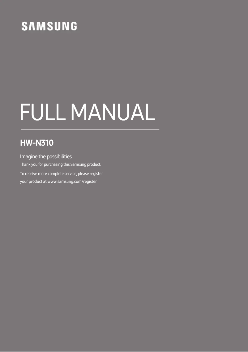 Image de la première page du manuel de l'appareil HW-N310