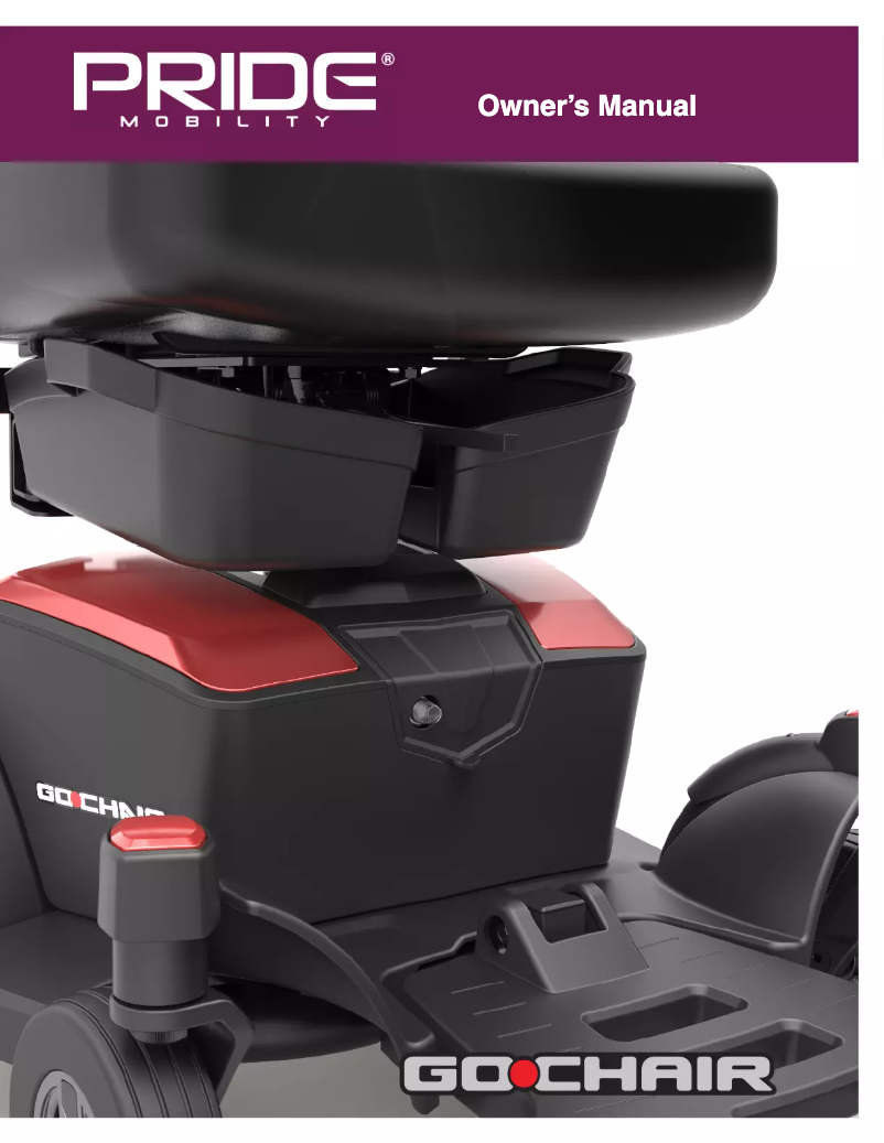 Page 1 de la notice Manuel utilisateur Pride Go-Chair