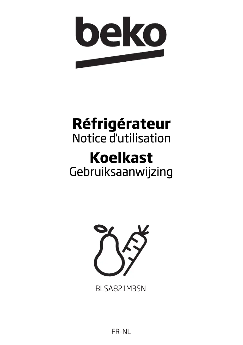 Page n°1 - Manuel utilisateur Beko BLSA821M3S