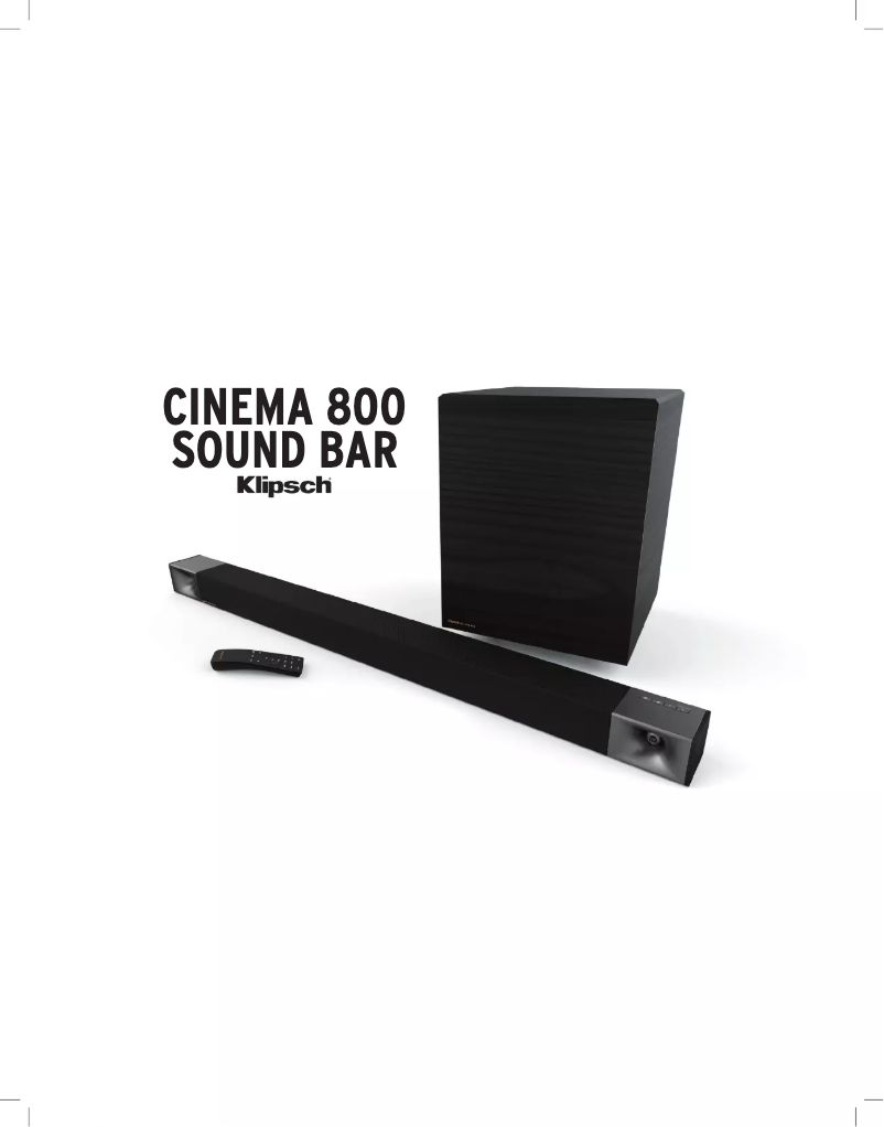 Page 1 de la notice Manuel utilisateur Klipsch Cinema 800