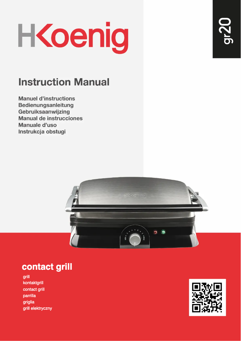 Page 1 de la notice Manuel utilisateur H.Koenig GR20