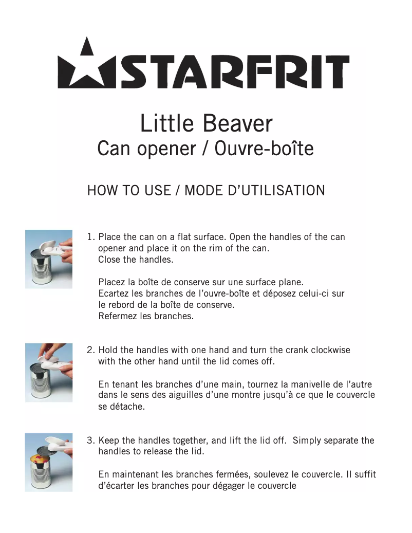 Page n°1 - Manuel utilisateur Starfrit 093208-012-0000