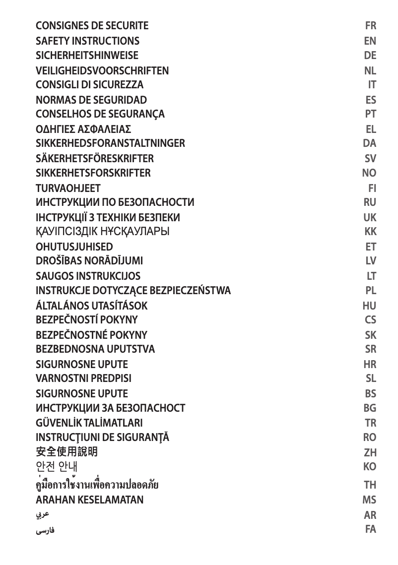 Página 1 del manual Instrucciones de seguridad SEB Oleo Clean