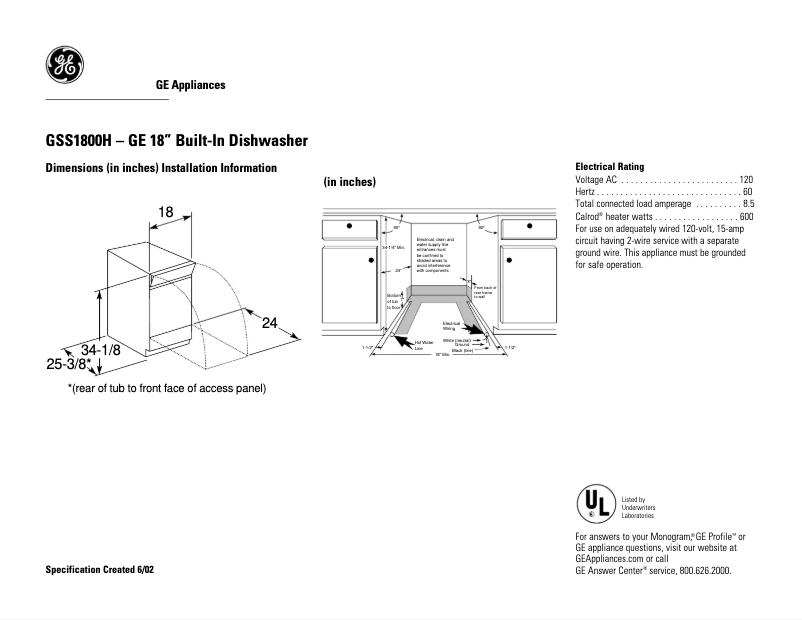 Image de la première page du manuel de l'appareil GSS1800HBB