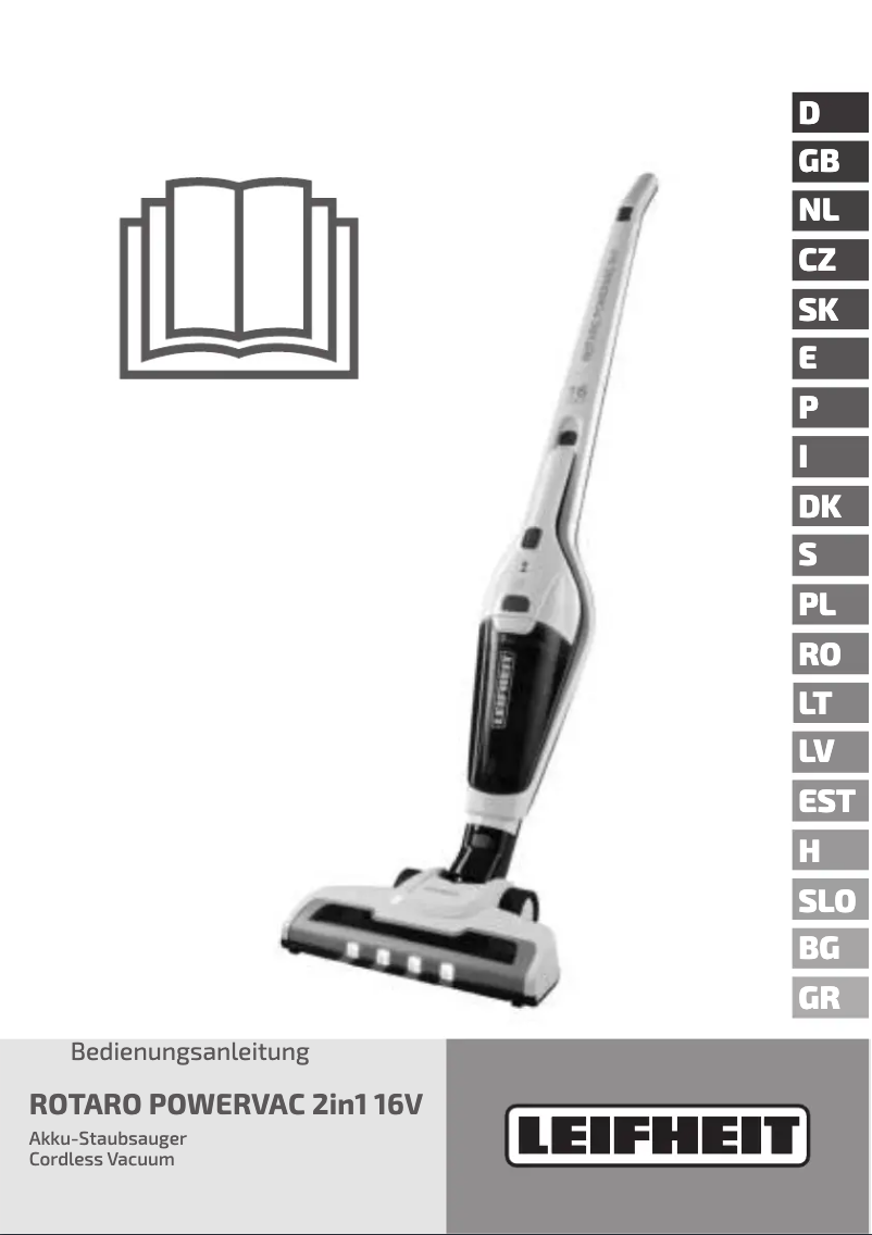 Image de la première page du manuel de l'appareil Rotaro PowerVac 2in1 16V 11927