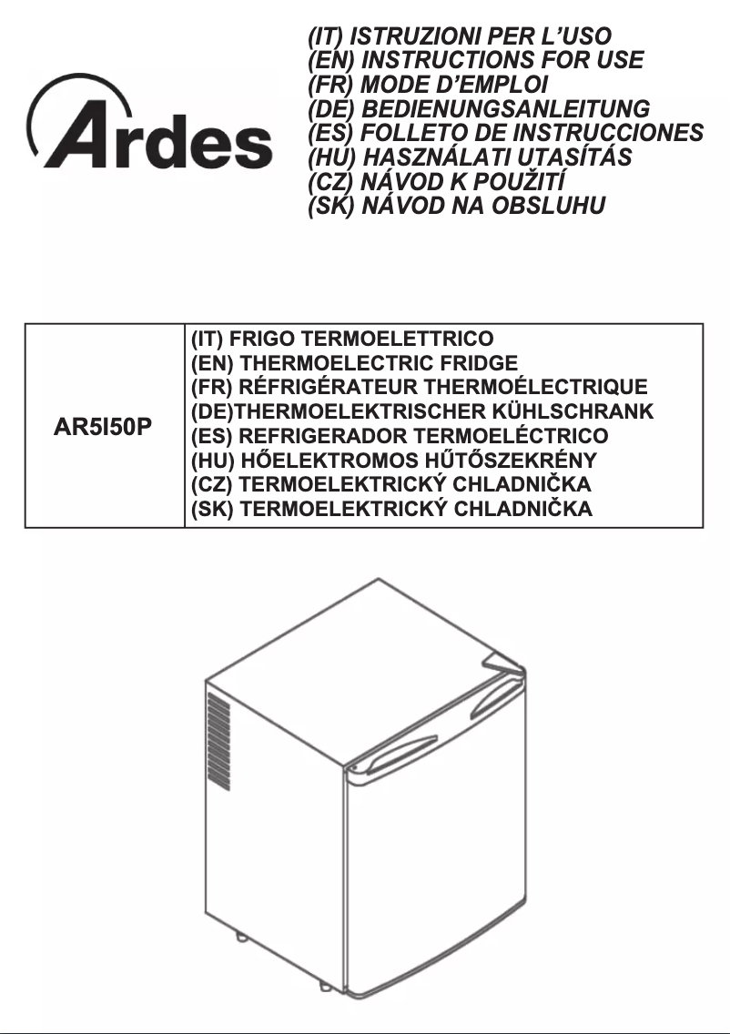 Imagen de la primera página del manual del dispositivo AR5I50P