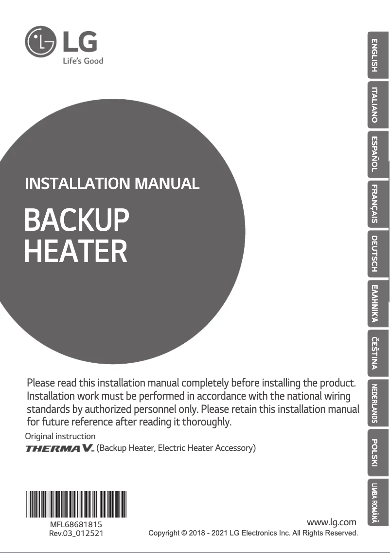 Page 1 de la notice Manuel utilisateur LG HA063M
