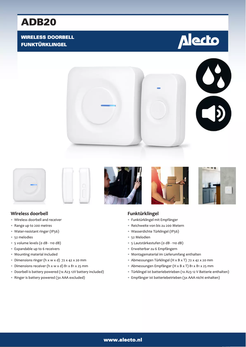 Page 1 of the manual User Manual Alecto ADB20