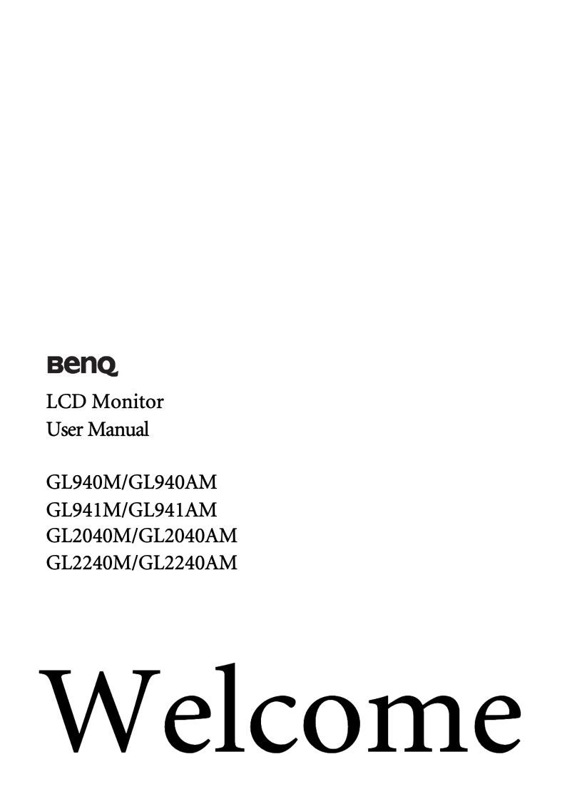 Page n°1 - Manuel utilisateur BenQ GL2040M