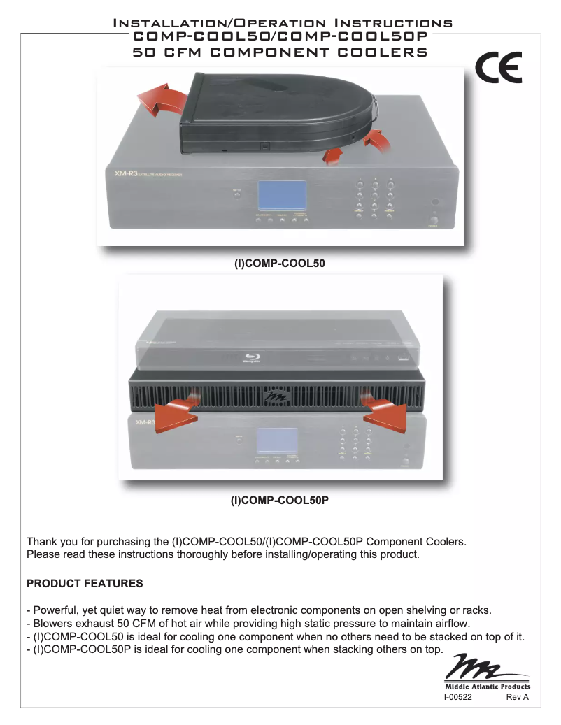 Imagen de la primera página del manual del dispositivo ICOMP-COOL50