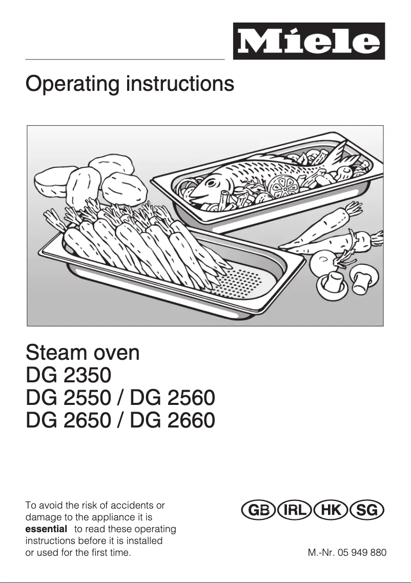Page 1 de la notice Manuel utilisateur Miele DG 2550