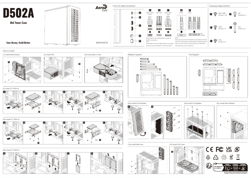 Page n°1 - Manuel utilisateur AeroCool D502A