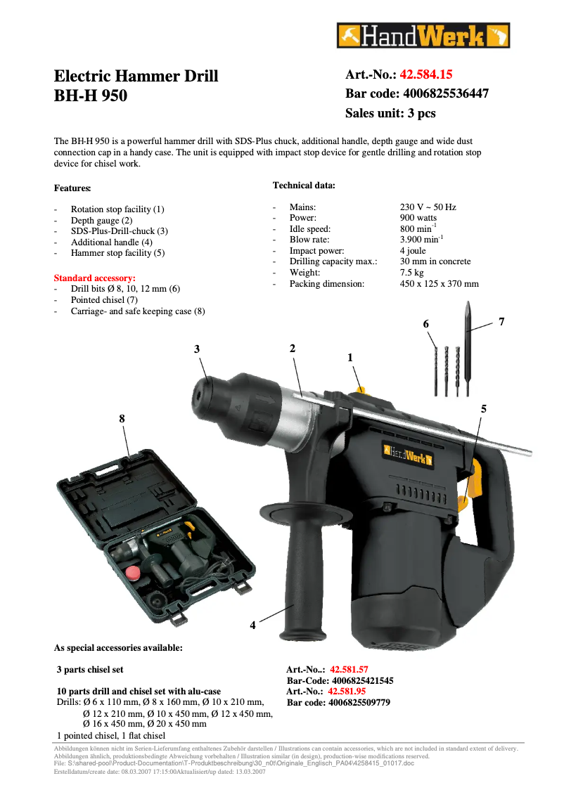 Image de la première page du manuel de l'appareil BH-H 950