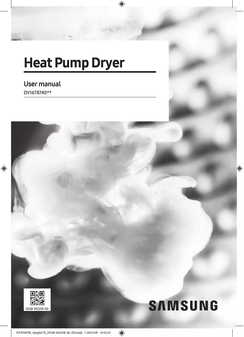 Page 1 de la notice Manuel utilisateur Samsung DV16T8740BV