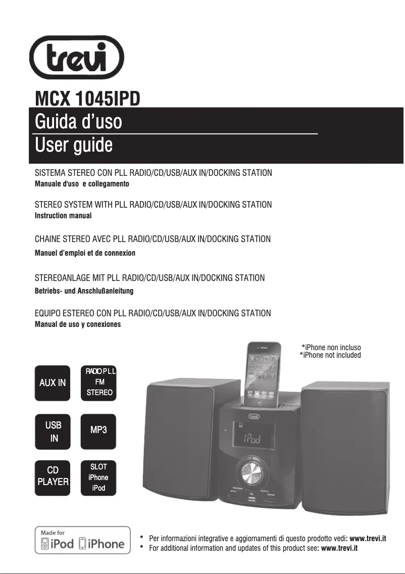 Page 1 de la notice Manuel utilisateur Trevi MCX 1045 USB