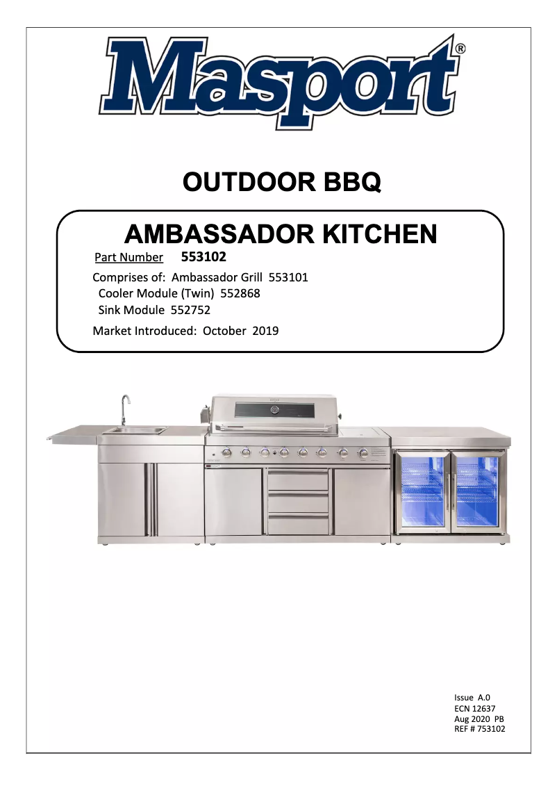 Page 1 de la notice Manuel utilisateur Masport Ambassador Kitchen